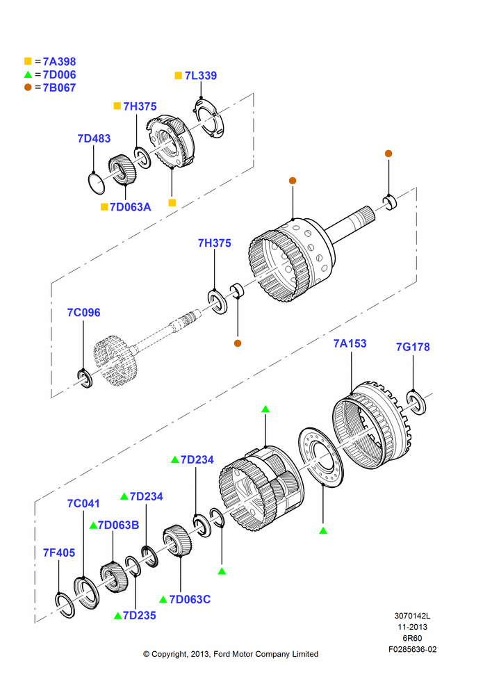 42L - Planetary Gear Sets, 6 Speed Automatic Trans (6R80); 23/MAR/2013-11/AUG/2014