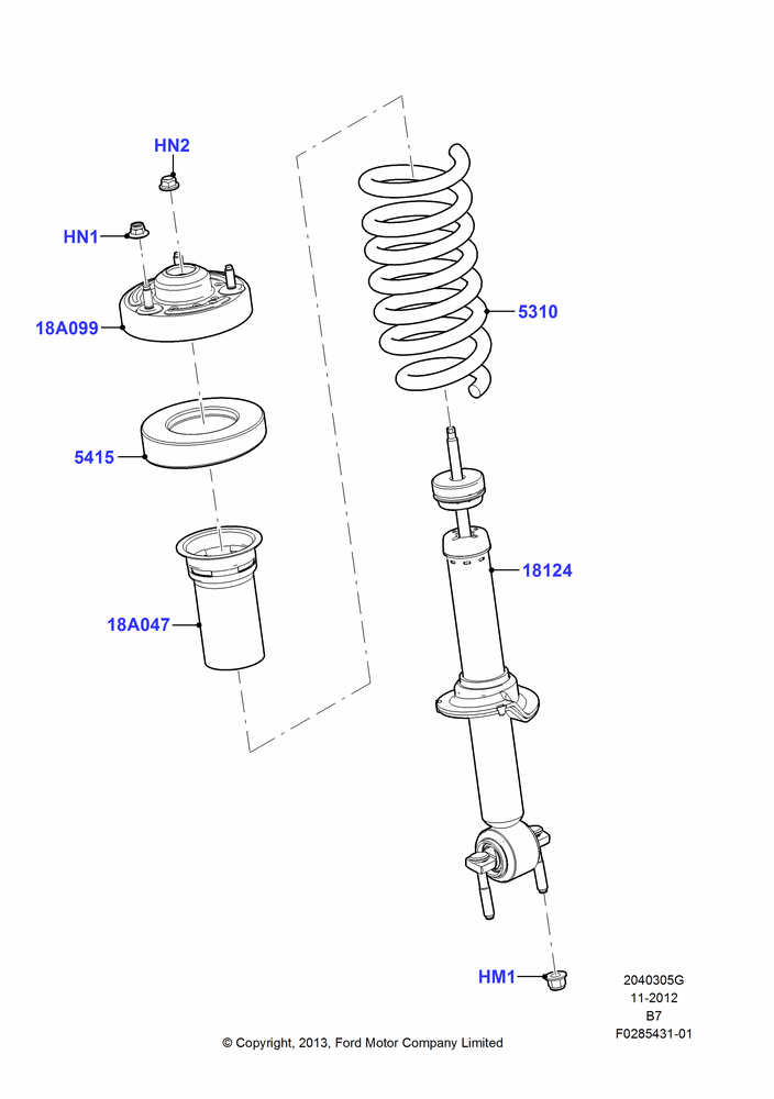 05G - Front Suspension Struts and Springs, Self Lvlling Rr Suspensn - Nivomat, With Standard Suspension; 19/AUG/2013-30/JUN/2017