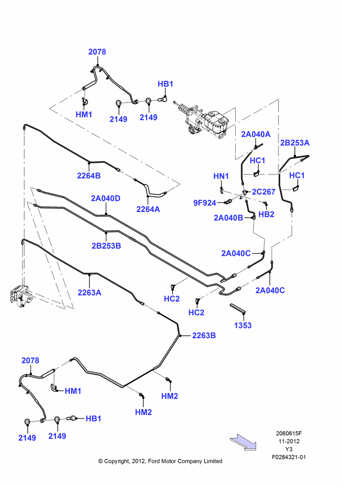 FRONT BRAKE LINES, Recreational Stripped Chassis, With Power 4 Wheel Disc Hydro Max