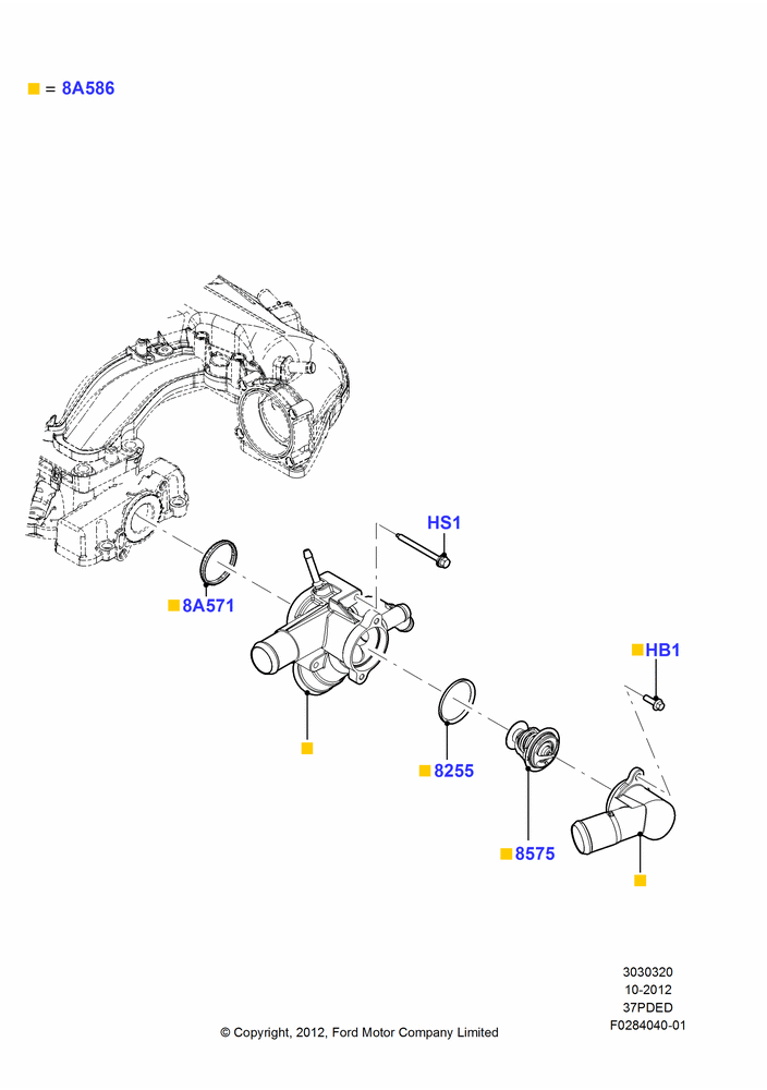 20D - Thermostat/Housing & Related Parts, 3.7L DOHC V6 Gas.; 01/OCT/2012-01/MAR/2019