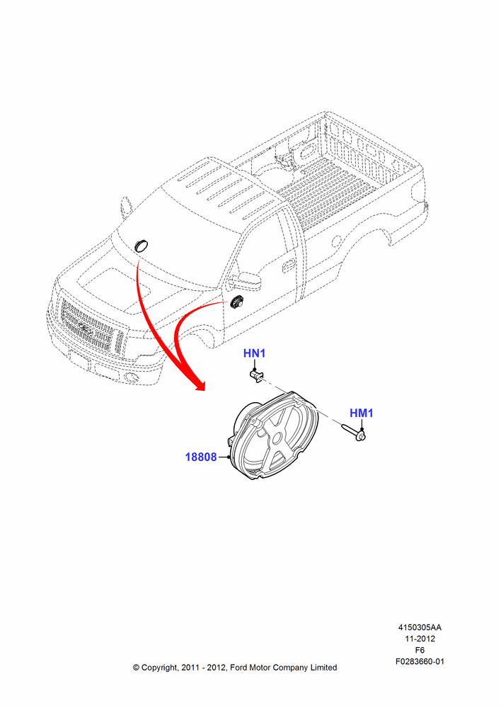 05AA - Speakers, Branded AM/FM/MP3/6 CD In Dash, Regular Cab; 24/OCT/2011-20/AUG/2012