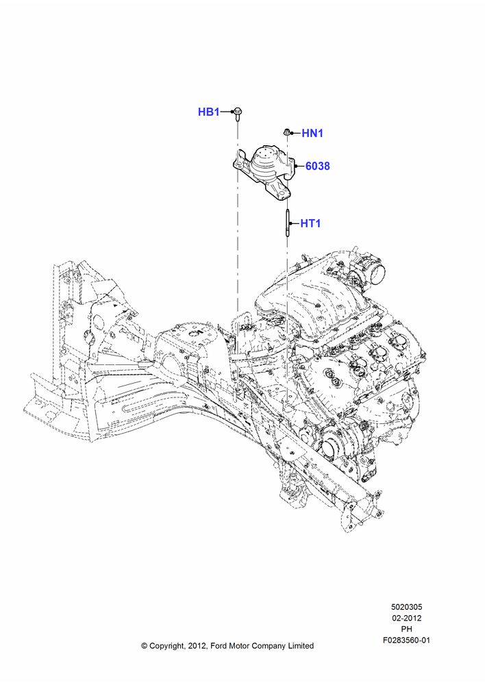 05D - Engine Mounting, 3.5L Cyclone V6 Petrol TIVCT, 3.7L DOHC V6 Gas.; 06/FEB/2012-01/MAR/2019