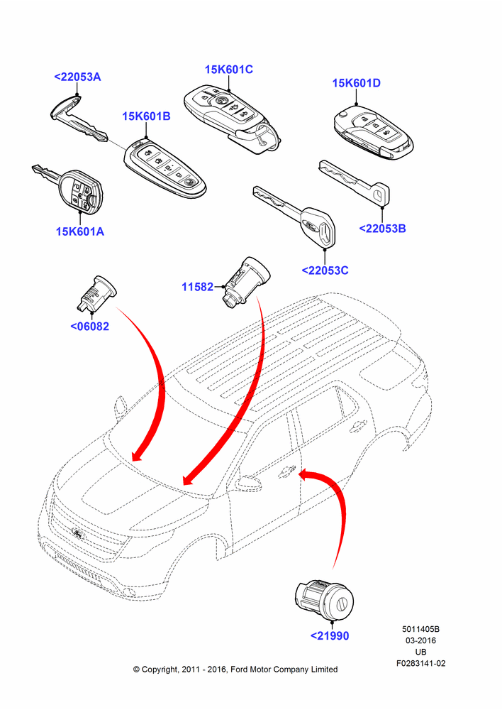 05B - Vehicle Lock Sets and Repair Kits, Less Police Version; 01/NOV/2010-24/OCT/2017