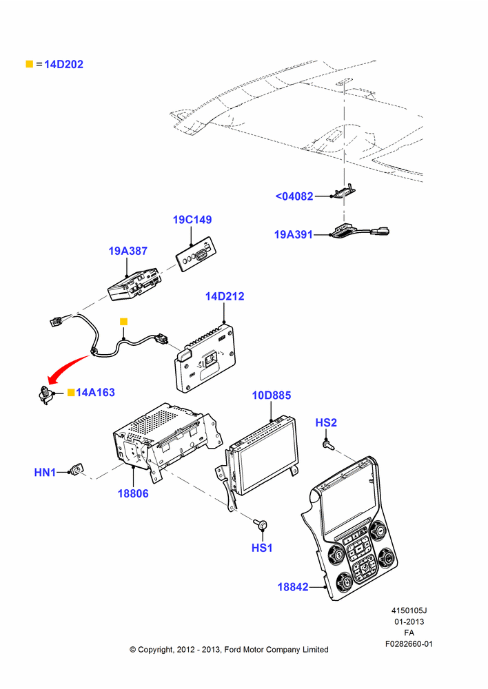 05J - Audio Equipment - Original Fit, Elect Prem AM/FM Stro/Disc/Clock, Lariat, With Premium AM/FM Sterio/CD; 22/OCT/2012-05/JUL/2016