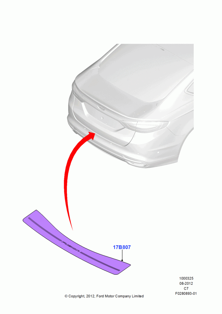 25XA - Body Dress Up Kits - Rear, Accessory, With Bumper Protection Moulding; 13/AUG/2012
