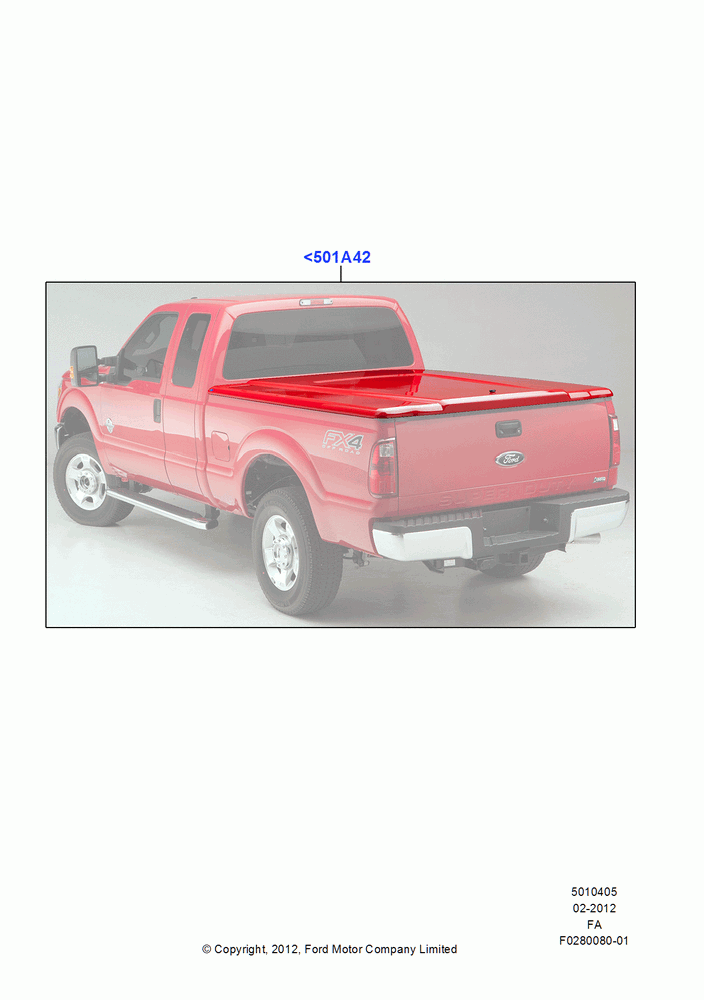 05XE - Pick Up Box/Tailgate and Tonneau, With 6 3/4' Styleside Steel Box, One-Piece Fiberglass Hard Tonneau Cover; 22/FEB/2010-05/JUL/2016