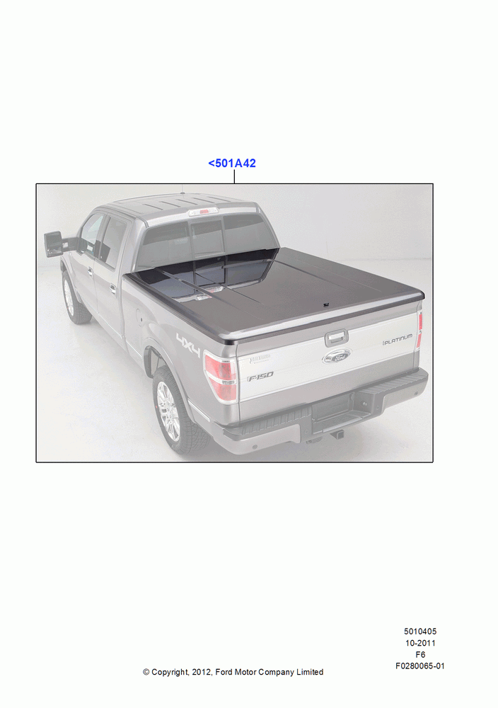 05XS - Pick Up Box/Tailgate and Tonneau, With 6.5' Styleside Box, One-Piece Fiberglass Hard Tonneau Cover; 24/OCT/2011-23/DEC/2014