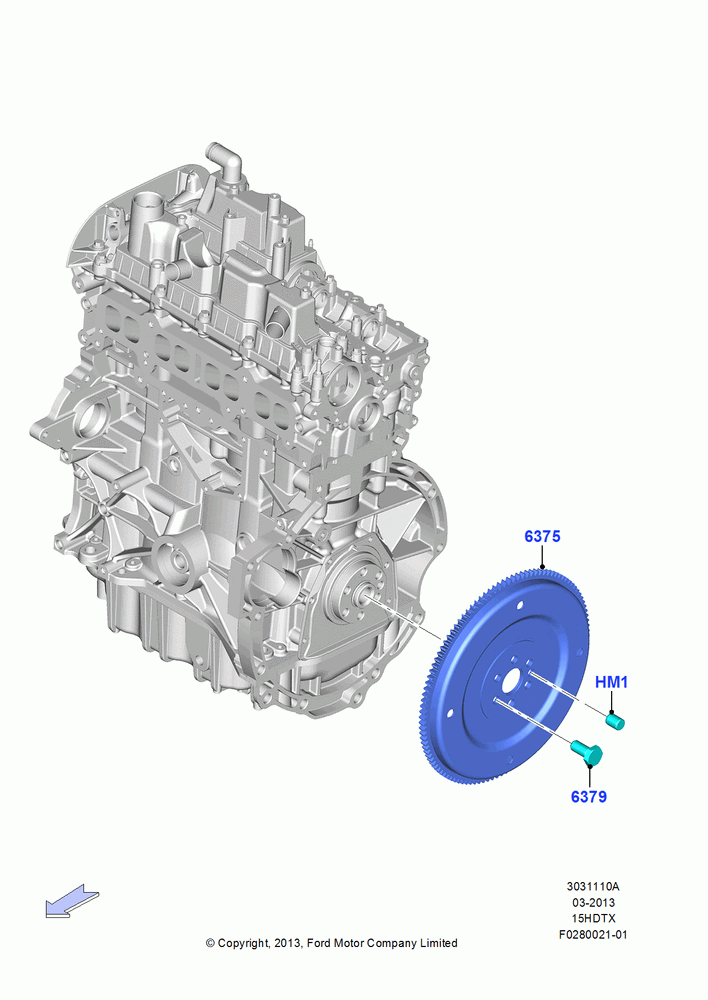 10A - Flywheel, 1.5L GTDI I4; 15/JUL/2013
