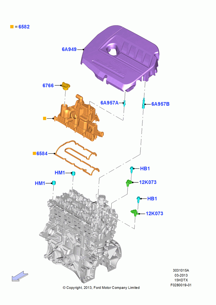 15A - Cylinder Head Cover, 1.5L GTDI I4; 15/JUL/2013