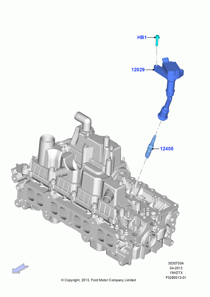 05A - Ignition Coil and Wires/Spark Plugs, 1.5L GTDI I4; 15/JUL/2013