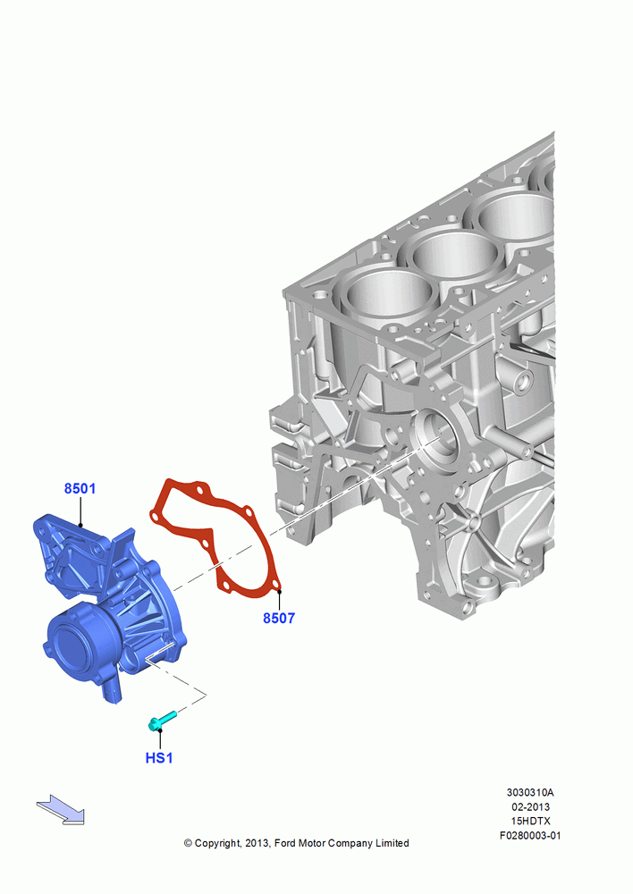 10A - Water Pump, 1.5L GTDI I4; 15/JUL/2013
