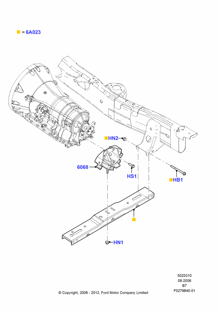 10B - Transmission Mounting, 2WD; 02/AUG/2006-30/JUN/2017