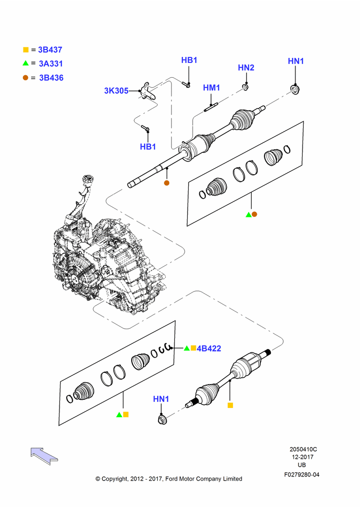 Drive Shaft - Front Axle Drive, 2.0L EcoBoost (240PS)