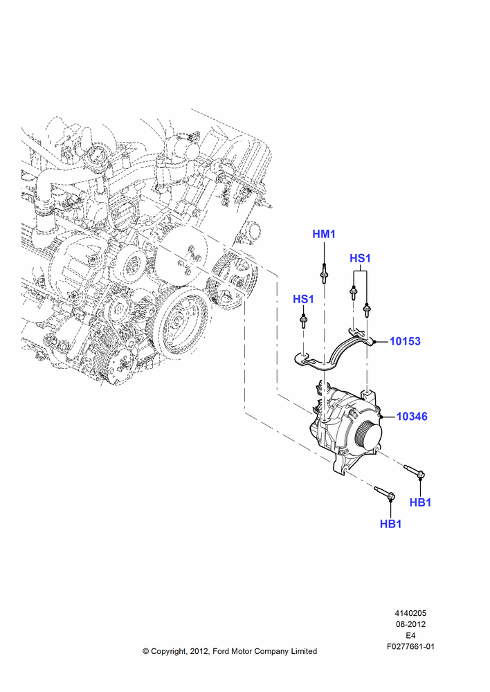 05K - Alternator and Mountings, Alternator - 225 AMP Petrol; 27/AUG/2012