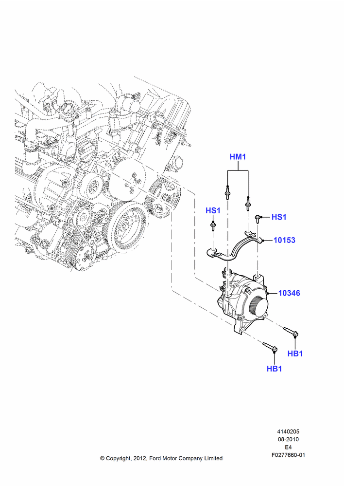 05J - Alternator and Mountings, Alternator - 155A Petrol; 27/AUG/2012