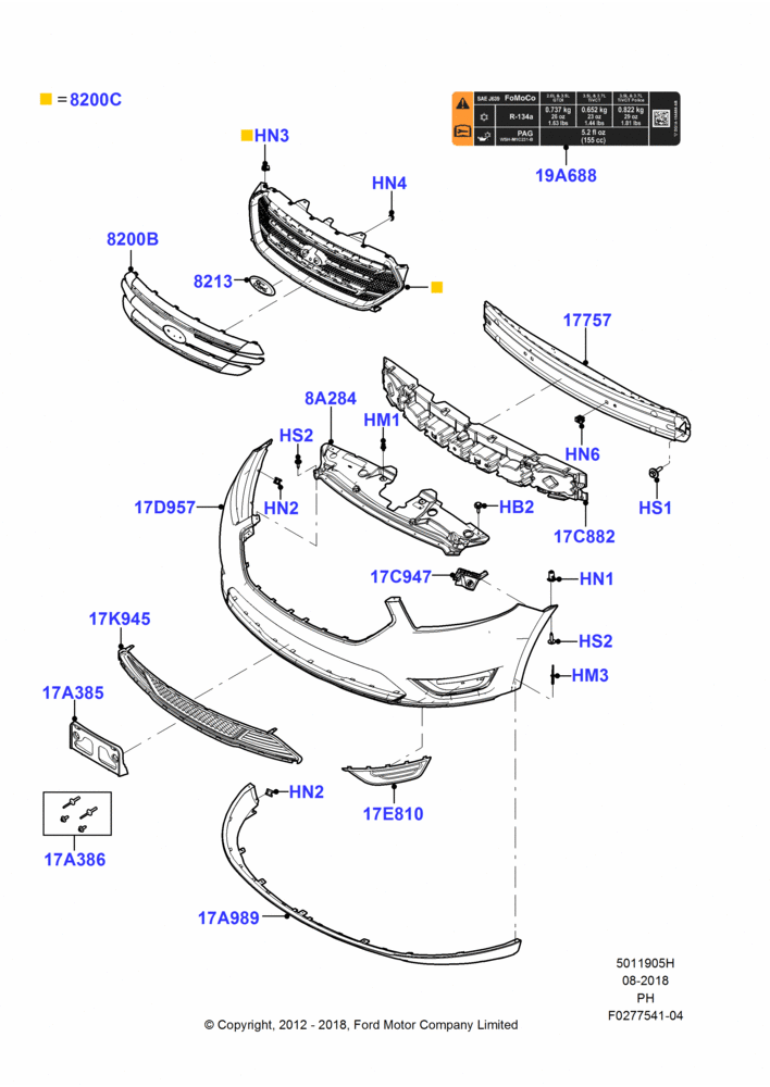 05H - Radiator Grille and Front Bumper, Limited Version; 06/FEB/2012-01/MAR/2019