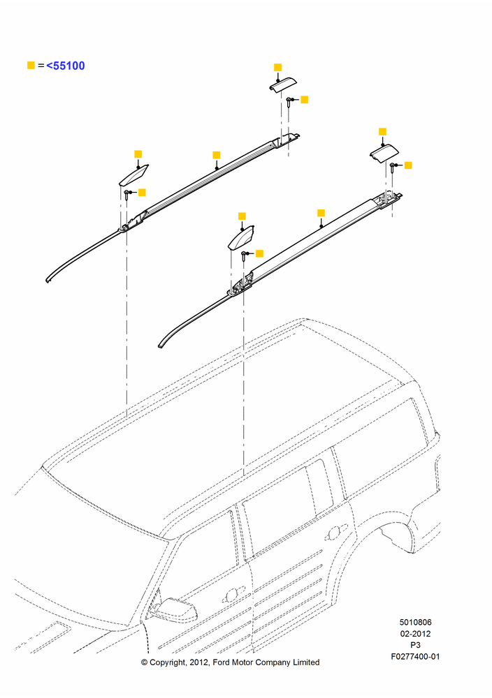 06XD - Accessory Roof Rack Mounting Kits, Side Rail Kit; 29/FEB/2012