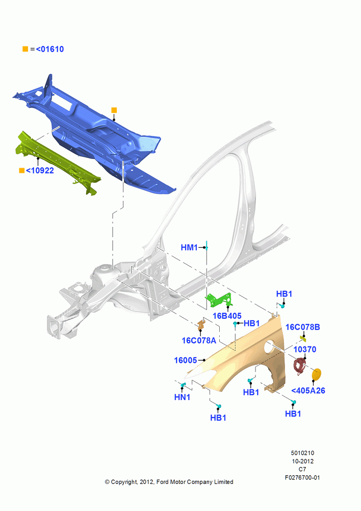 10B - Dash Panel and Front Fenders, Series 23, Series 55, Plug-In Hybrid Version; 21/JAN/2013