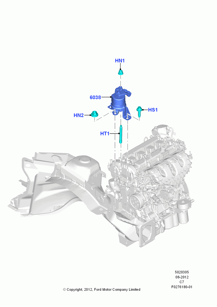05E - Engine Mounting, 2.5L Duratec (110kW/150PS), 2.5L Duratec FFV (125kW/170PS); 13/AUG/2012