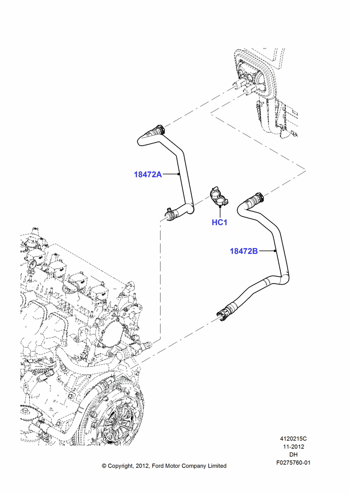15C - Heater Hoses, 2.0L EcoBoost (240PS); 30/JUL/2012-04/MAY/2018