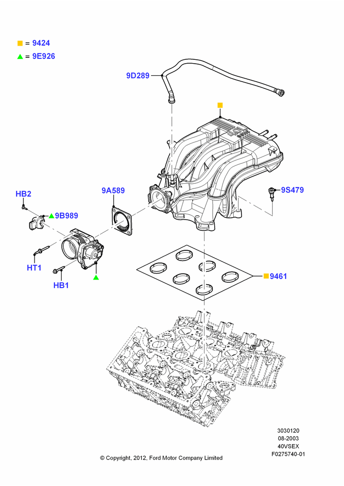 20J - Intake Manifold, 4.0L V6 12V SOHC EFI; 04/AUG/2003-16/DEC/2010