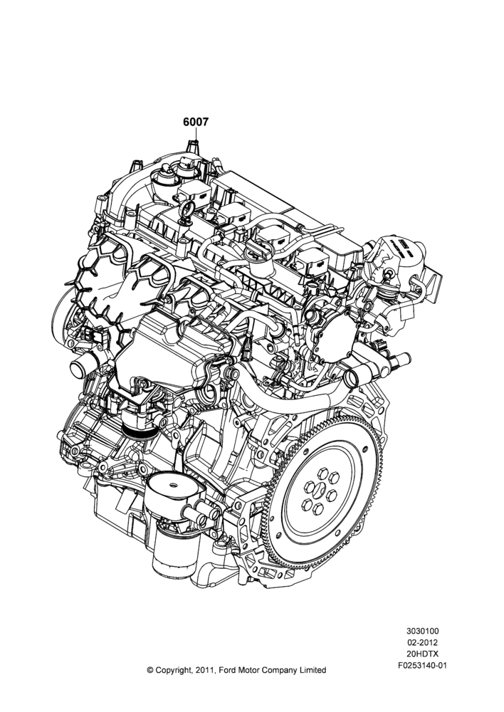 00B - Engine Assy Fully Dressed, 2.0L EcoBoost (240PS); 16/APR/2012-01/MAR/2019