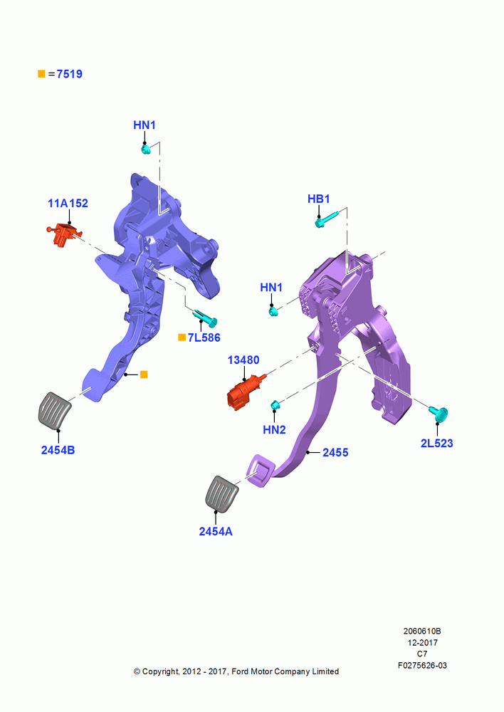 10B - Brake and Clutch Controls, 6 Speed Manual Trans - B6; 13/AUG/2012-16/JUN/2014