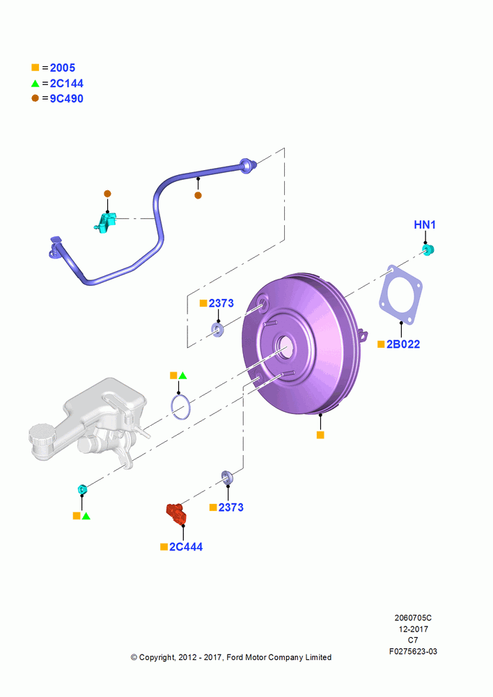 05C - Brake Booster, 1.6L PI TC I4 ETHNL, 6 Speed Auto Trans 6F Mid-Range, Starter - Stop/Start System; 13/AUG/2012-04/APR/2016