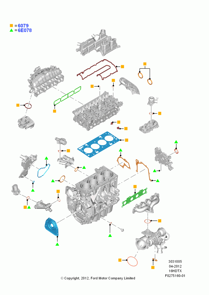 05A - Engine Gasket Kits, 1.6L EcoBoost SCTi 160/182PS-Sigma; 09/APR/2012-21/MAR/2016