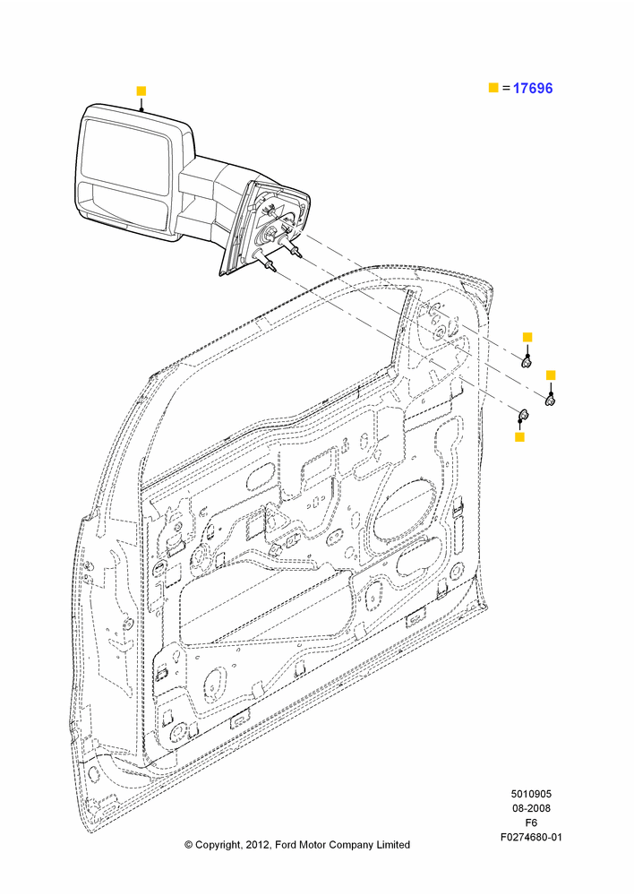05XC - Exterior Rear View Mirror, Non Power Folding, Accessory, Trailer Tow, Telescoping; 18/AUG/2008-23/DEC/2014