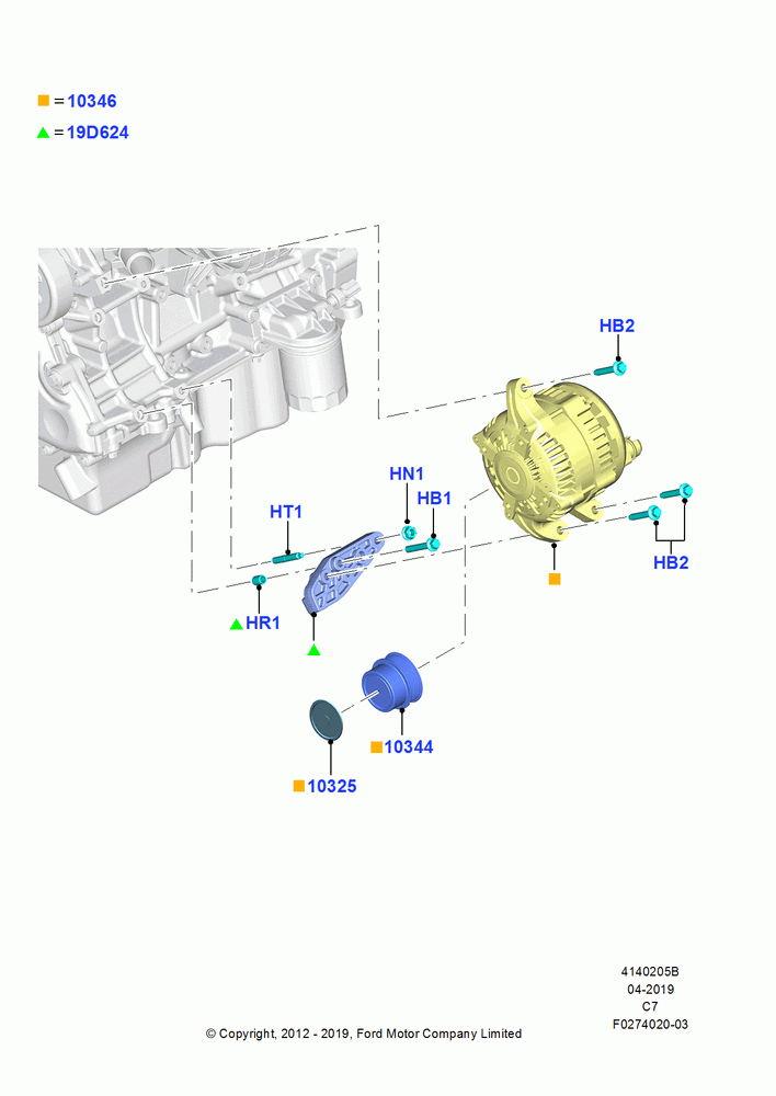 05B - Alternator and Mountings, 2.5L Duratec (110kW/150PS), 2.5L Duratec FFV (125kW/170PS), 2.0L EcoBoost (240PS); 13/AUG/2012
