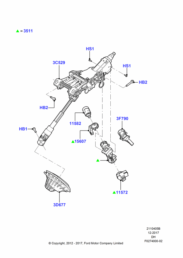 05B - Steering Column; 23/JUL/2012-08/SEP/2015