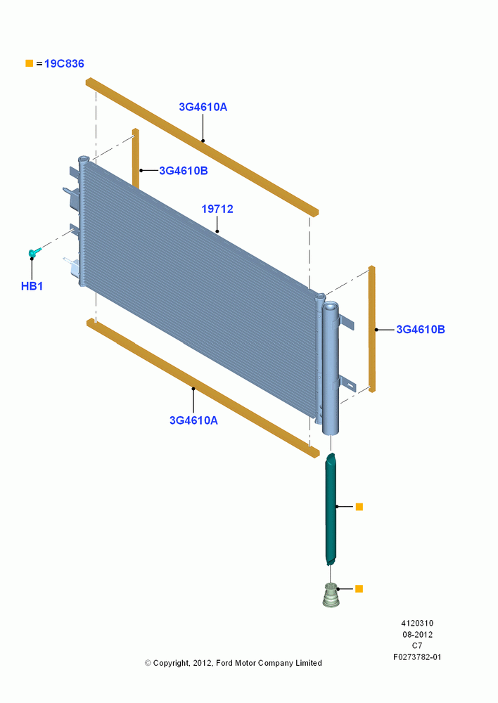 10D - Air Conditioning Condensr/Compressr, Condenser Assy; 13/AUG/2012-04/APR/2016