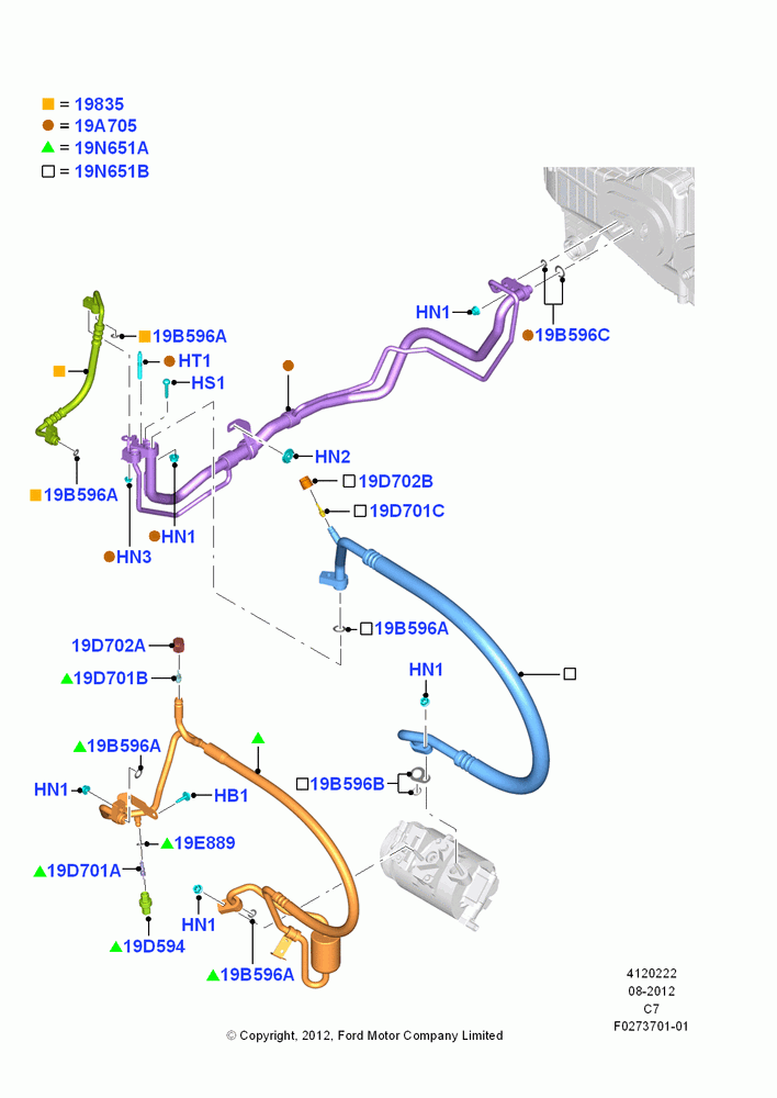 22B - Air Conditioning System, 2.0L EcoBoost (240PS), A/C Refrigerant-R134A; 13/AUG/2012