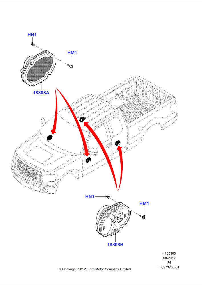 05Z - Speakers, Crew Cab, Electronic AM/FM/Stereo With Clock, Super Cab; 18/AUG/2008-23/DEC/2014