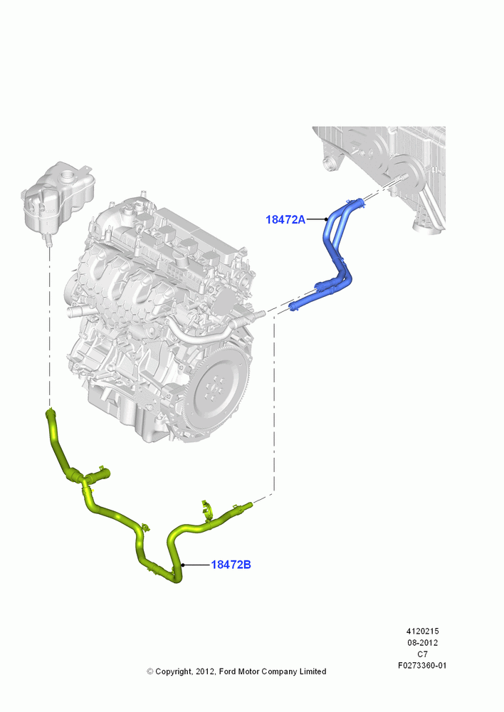 15C - Heater Hoses, 2.0L EcoBoost (240PS); 13/AUG/2012-04/APR/2016