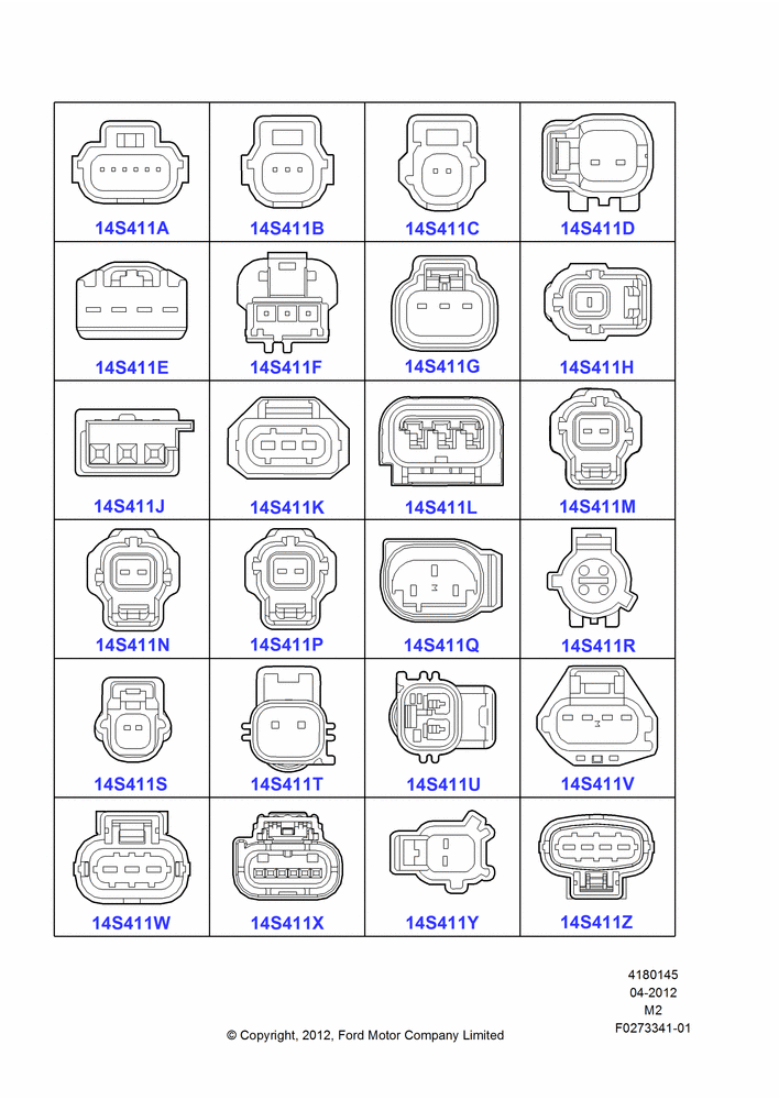 45CA - Pigtail Wiring Kits, Page A, Sensors; 09/APR/2012-13/AUG/2019