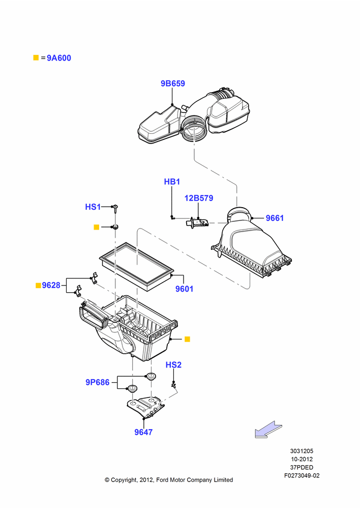 05D - Air Cleaner, 3.7L DOHC V6 Gas.; 01/OCT/2012-01/MAR/2019