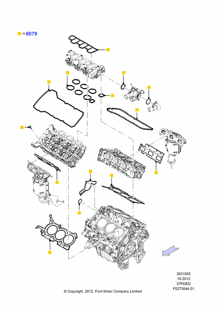 05D - Engine Gasket Kits, 3.7L DOHC V6 Gas.; 01/OCT/2012-01/MAR/2019