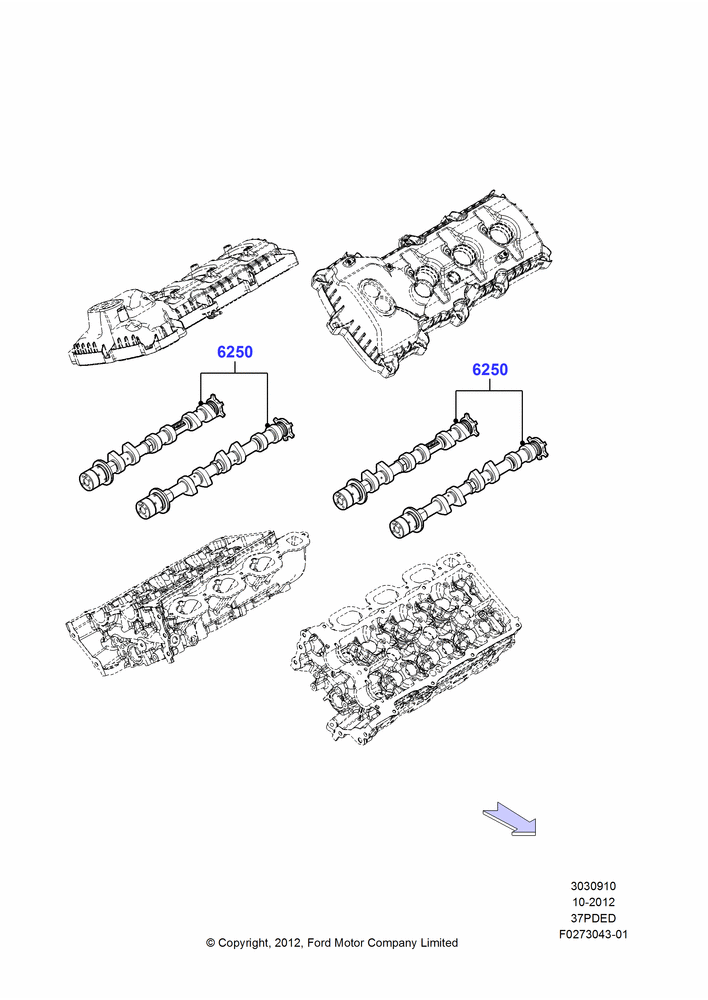 10D - Camshaft, 3.7L DOHC V6 Gas.; 01/OCT/2012-01/MAR/2019