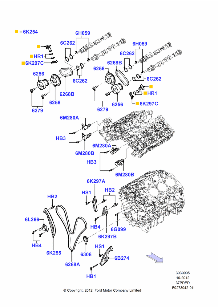05D - Timing Gear, 3.7L DOHC V6 Gas.; 01/OCT/2012-01/MAR/2019