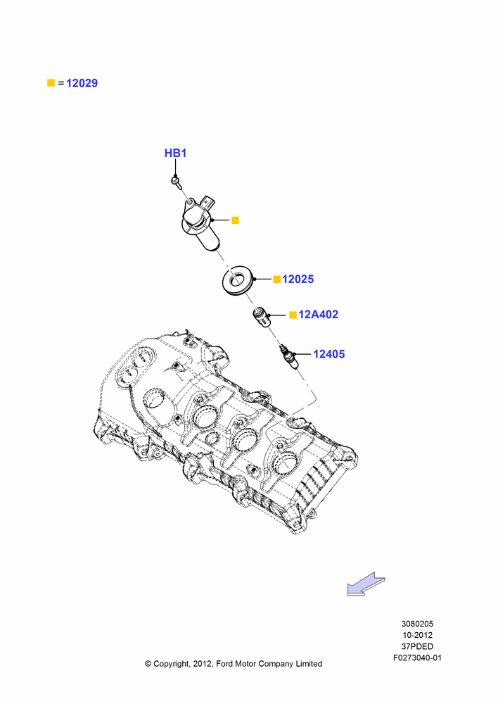 05D - Ignition Coil and Wires/Spark Plugs, 3.7L DOHC V6 Gas.; 01/OCT/2012-01/MAR/2019