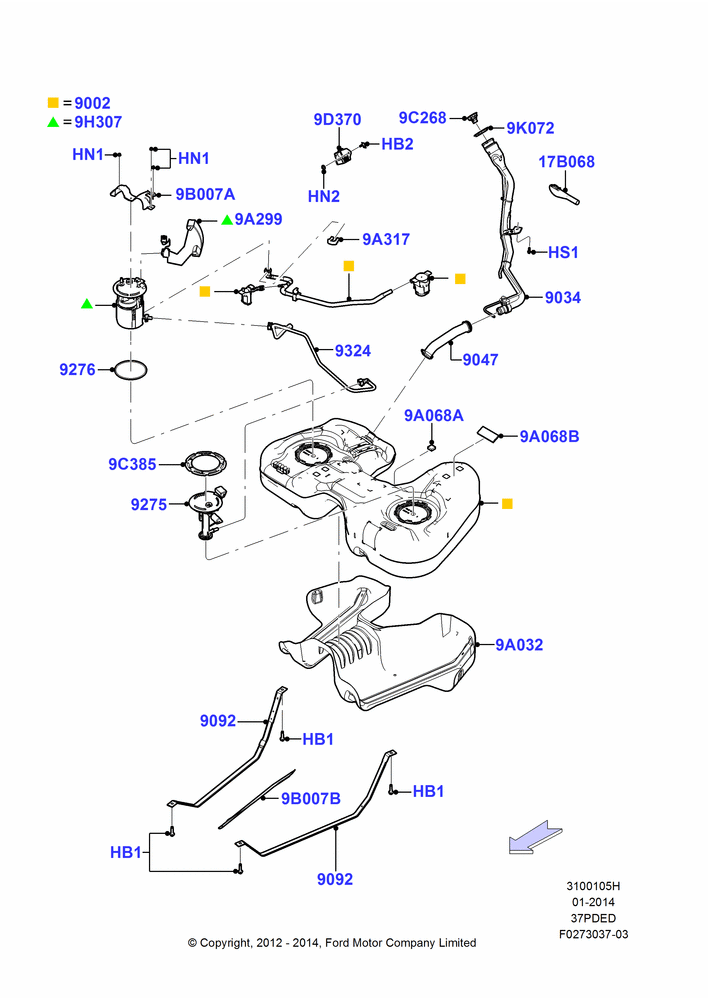 05H - Fuel Tank, 3.7L DOHC V6 Gas.; 01/OCT/2012-01/MAR/2019
