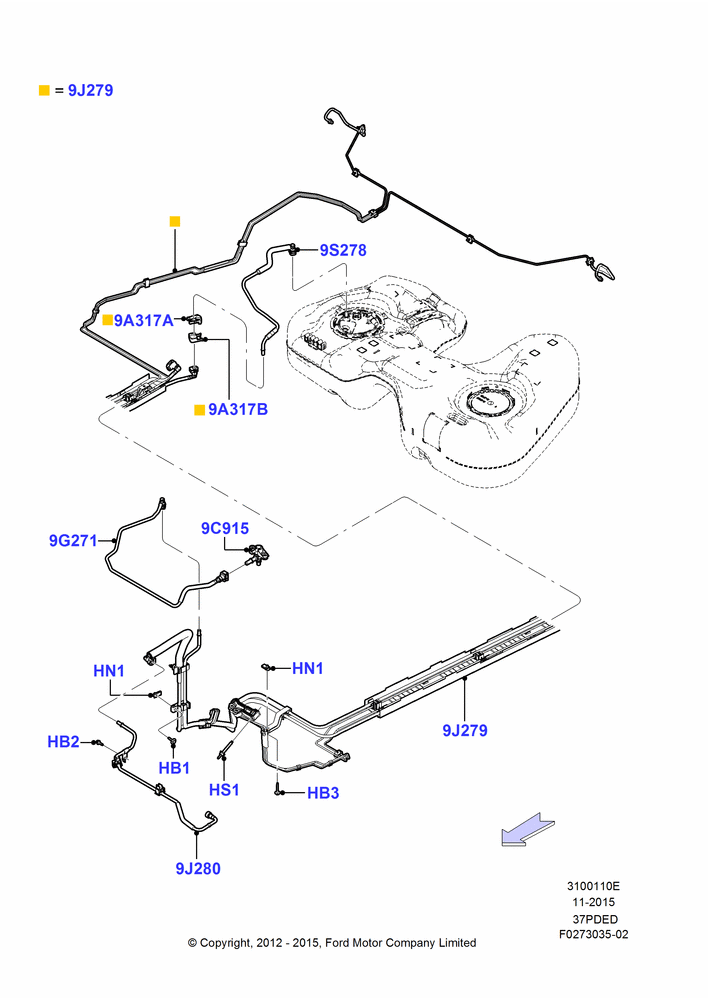 10E - Fuel Lines, 3.7L DOHC V6 Gas.; 01/OCT/2012-01/MAR/2019