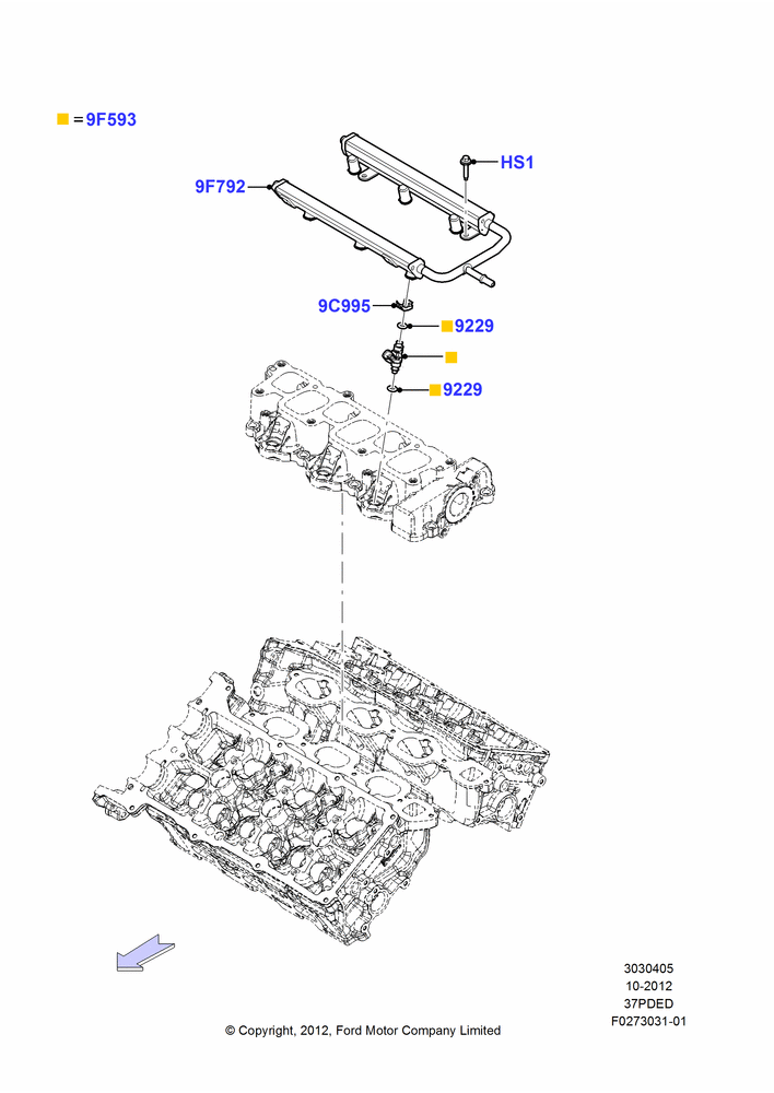 05D - Fuel Injectors and Pipes, 3.7L DOHC V6 Gas.; 01/OCT/2012-01/MAR/2019