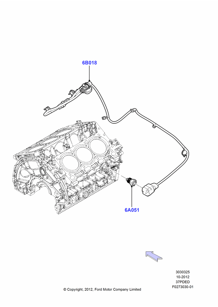 25D - Engine Heater, 3.7L DOHC V6 Gas.; 01/OCT/2012-01/MAR/2019