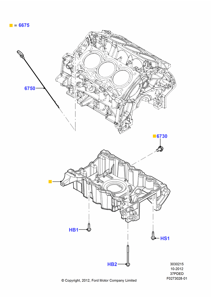 15D - Oil Pan/Oil Level Indicator, 3.7L DOHC V6 Gas.; 01/OCT/2012-01/MAR/2019