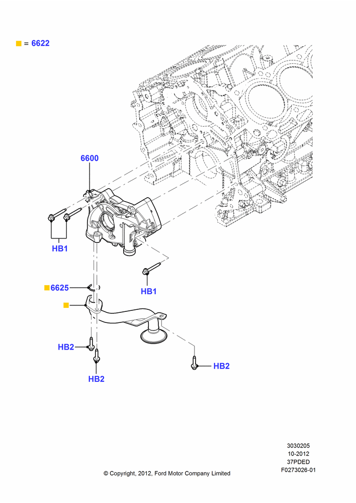 05D - Oil Pump, 3.7L DOHC V6 Gas.; 01/OCT/2012-01/MAR/2019