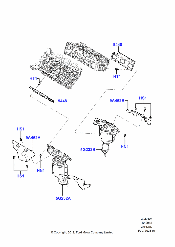 25E - Exhaust Manifold, 3.7L DOHC V6 Gas.; 01/OCT/2012-01/MAR/2019