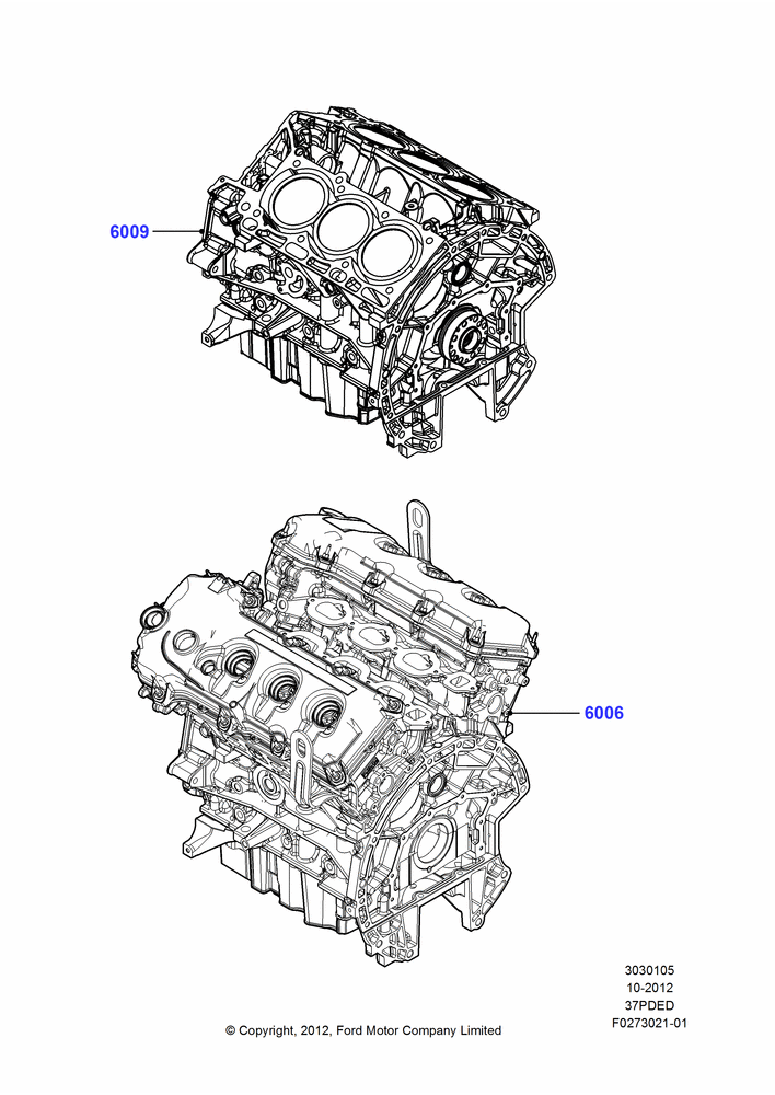 05D - Service Engine and Short Block, 3.7L DOHC V6 Gas.; 01/OCT/2012-01/MAR/2019